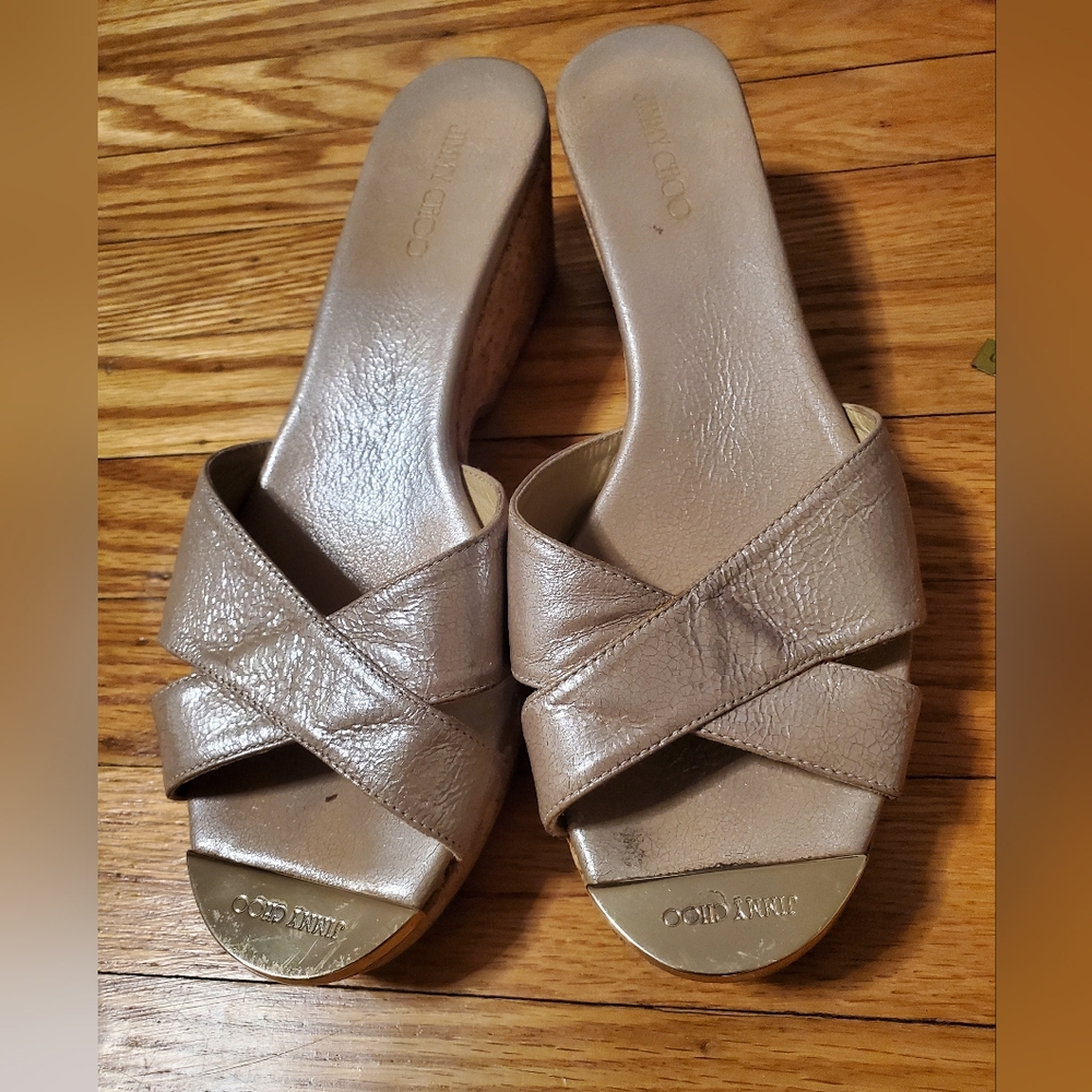 Jimmy Choo Tan Leather Women's Sandals